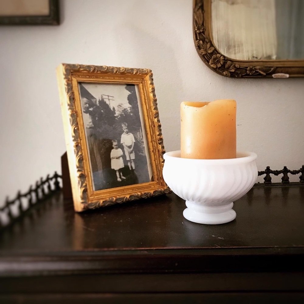 Vintage Milk Glass Pedestal Bowl